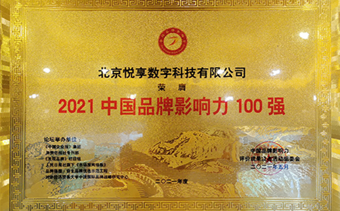 2021中国品牌影响力100强